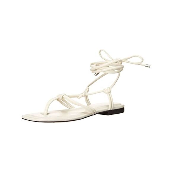 MARC FISHER Womens Ivory Strappy Padded Falina Square Toe Thong Sandals 5.5 M - Picture 1 of 4